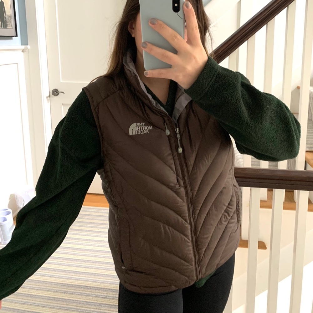 Brown North Face Puffer Vest